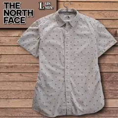 THE NORTH FACE 半袖シャツ Lサイズ コットン　ライトグレー