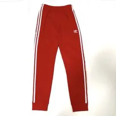 古着 adidas アディダス トラックパンツ 刺繍 トレフォイルロゴ レッド