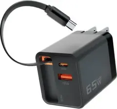 (35W+30W) 巻き取り式 急速充電器 Type-c 3-ポート PD充電器