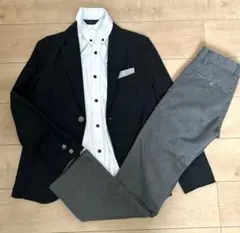 SSW 男の子　フォーマルスーツ　150 160 黒　グレー　卒業式　冠婚葬祭