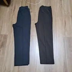 新品　起毛パンツ　2本セット　黒　ブラウン　Lサイズ　ストレッチ　ウエストゴム