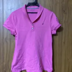 NAUTICA ピンク ポロシャツ L