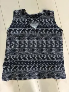 AZULbymoussy幾何学模様 フレア ノースリーブ M