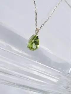 新品未使用　TSUTSUMI K10 YG ネックレス ペリドット ツツミ