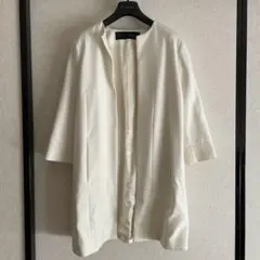 ZARA BASIC アイボリー ノーカラージャケット M