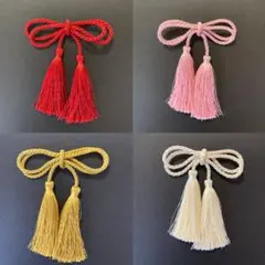 リボンタッセル髪飾りUピン付き✿組み紐  成人式  七五三 卒業式