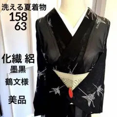 洗える夏着物 絽 化繊 竹笹変わり縞 吉祥模様 広襟 紺色 美品 - メルカリ