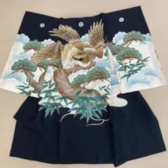 子供用着物　男の子　お宮参り　七五三　鷹と松の刺繍着物　長襦袢付き