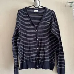 LACOSTE ネイビー ストライプ カーディガン サイズ3