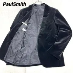 ポールスミス ベルベット テーラードジャケット センターベント ブラック XL