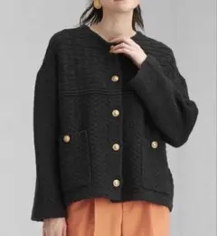 green label relaxing リンクスニットジャケット ブラック