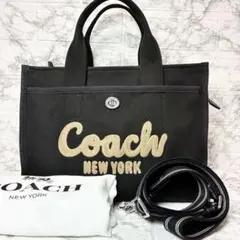 こ*ち様 COACHコーチカーゴ トート26 リボン柄ボウ クロスボディ斜