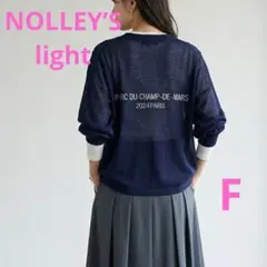 極美品✨ノーリーズ シアーニットカーディガン ネイビー バックロゴ Fのサムネイル