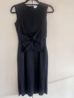 フォクシー ノースリーブワンピース　ブラック無地　FOXEY リボン　ドレス