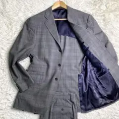 良品✨Etro スーツ セットアップ チェック 大きいサイズ グレー ウール