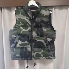 週末価格！LONSDALE カモフラージュ ダウンベスト Lサイズ ダウン80 