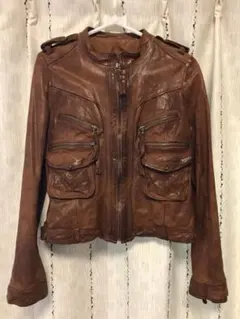 レザージャケット ライダース 革ジャン 茶 新品未使用
