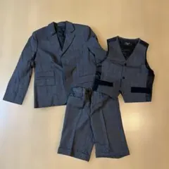 【再値下げ】コムサイズム　フォーマルスーツ グレー系チェック 3点セット
