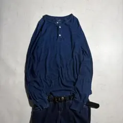 OLD GAP shadow border henley neck l/s