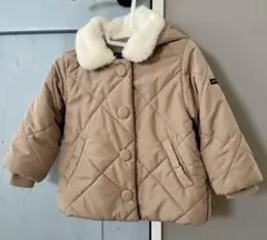 petit main ベージュ キルティングコート　90