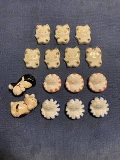 猫と犬のデザインの箸置き15個セット バラ売りも可