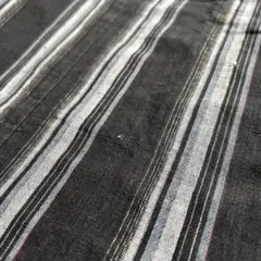 藍染め古布　縞模様　3幅　木綿