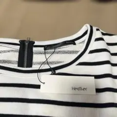 heather ボーダー柄 半袖ワンピースのサムネイル