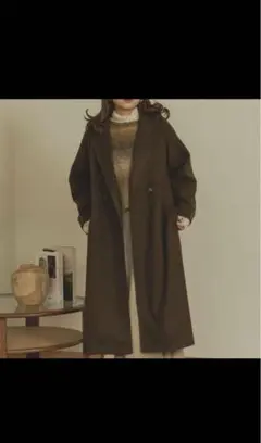 Ambre Neige オーバーコート　ダークブラウン