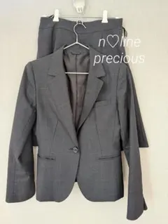 n♡line precious グレー チェック柄 ビジネススーツ上下セット