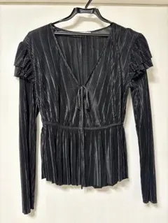 ZARA プリーツフリル袖トップス