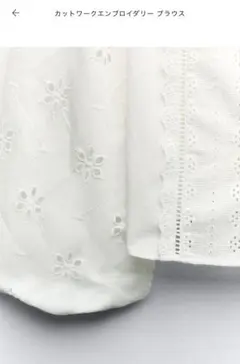 刺繍 ブラウス シャツ ホワイト ZARA ザラ 美品 コットン 綿