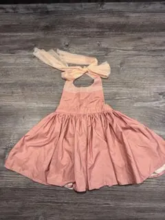 【MARLMARL】マールマール ドレスエプロン くすみピンク 80～90女の子