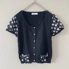 ドラリス／ロイスクレヨン［M］上品ガーリー◎リボン×ドット柄◎ニットカーディガンのサムネイル
