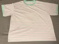 novem ボーダー Tシャツ ピンク グリーン