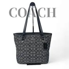 COACHコーチ トートバッグ F58282 シグネチャー ブラック グレー
