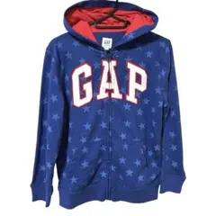 GAP ネイビー 星 ジップアップパーカー　y2k グランジ　短丈　oldgap
