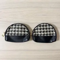 【新品未使用】ハウンドトゥース柄　コインケース　財布　ミニポーチ　2つセット