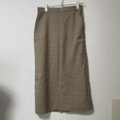 GU ベージュ チェック柄 タイトスカート Mサイズ