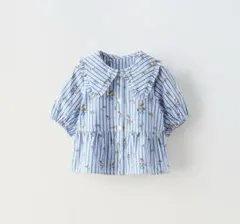 ZARA ストライプ花柄 セットアップ