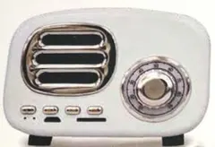 新品 Bluetooth ブルートゥーススピーカー レトロ ホワイト DAISOのサムネイル