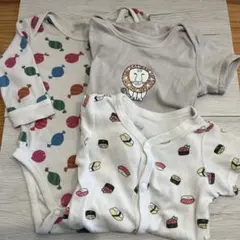 UNIQLO西松屋ロンパース肌着3点まとめ60.70.80半袖長袖