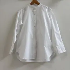 美品 23区 洗えるCANCLINI バンドカラー シャツ M 白　無地　定番