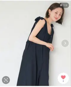 神戸レタス　田中亜希子さんコラボ ショルダーリボン2wayオールインワンのサムネイル