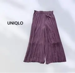 UNIQLO ユニクロ　スカーチョ　ガウチョ　プリーツ　紫　くすみパープル　M