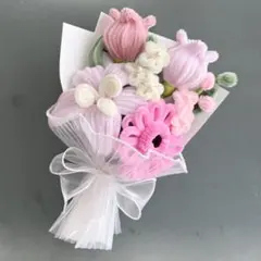 枯れないお花　モールフラワー　花束　ブーケ　ハンドメイド　卒業式　入学式