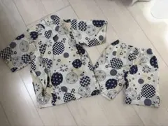 甚平　120 花火　ベージュ　ネイビー　夏　お祭り