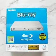 【未使用】Logitec ポータブルブルーレイドライブLBD-PWA6U3LWH UHD BDドライブ搭載 USB3.2 Gen1ポータブルブルーレイドライブ 「LBD