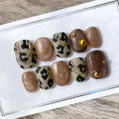 【現品】ネイルチップ 豹柄 レオパード
