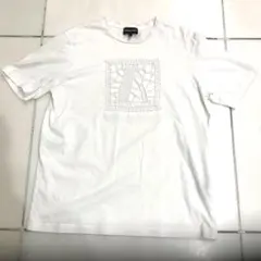 EMPORIO ARMANI ロゴ 刺繍 Tシャツ カットソー 美品 白 L