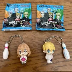 未使用品　ROUND1 ×東京リベンジャーズ ミニフィギュアストラップ 2個